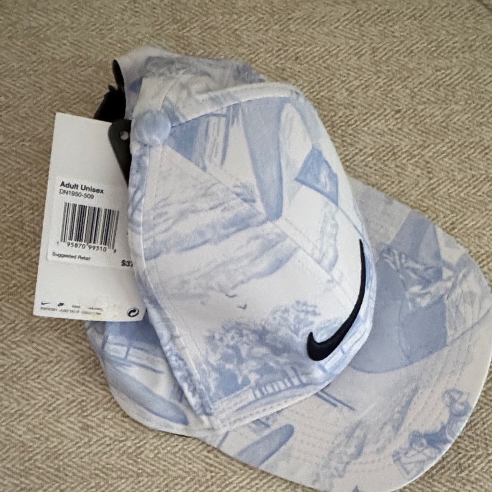 Nike Light Blue and White Graphic Cap